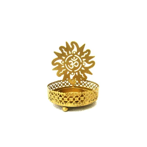 3 Inch Metal Shadow Diya - Color: Golden