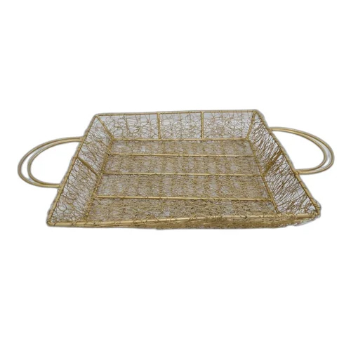 11 Inch Metal Hamper Tray - Color: Brown