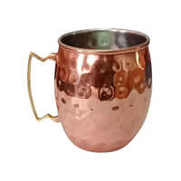 500ml Hammered Copper Mule Mug - Copper, 500ml Size, Polished Finish | Solid Copper Handle For Sturdy Grip, Timeless Copper Color