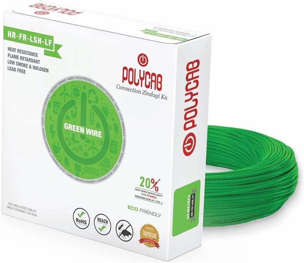 Polycab Wire & Cable - Color: Green