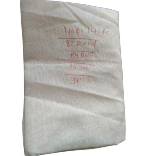 White Poly Cotton Fabric - 50% Cotton & 50% Polyester | White, Plain Style, Washable, Yarn Count 25s, Suitable for All Seasons