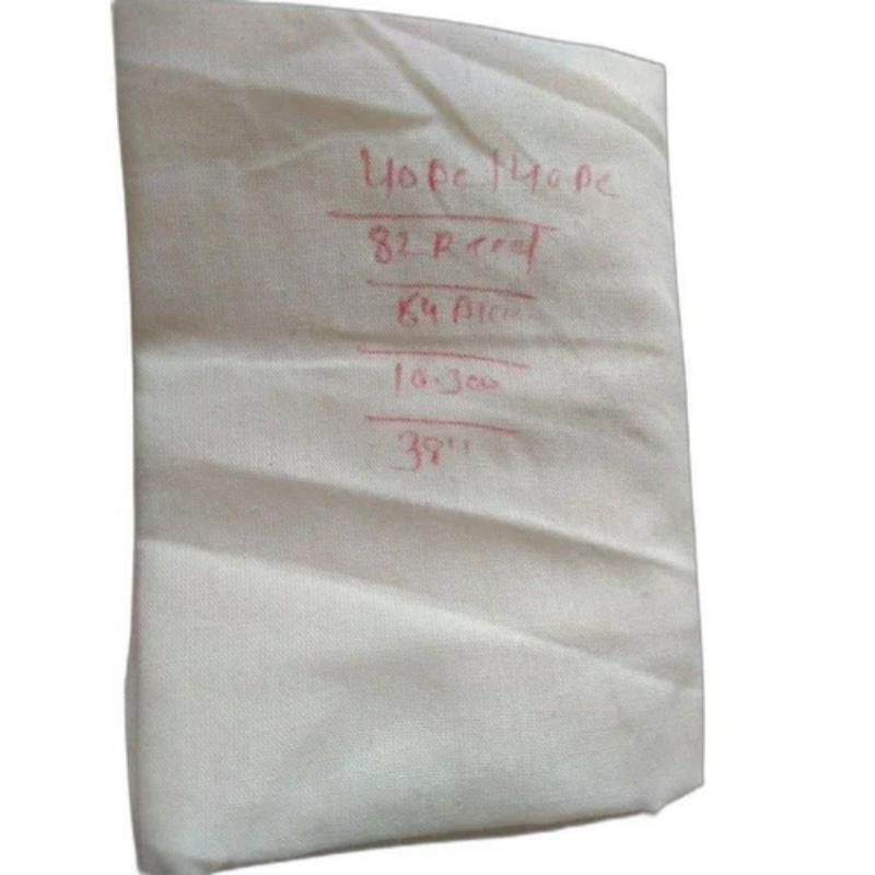 White Poly Cotton Fabric - 50% Cotton & 50% Polyester | White, Plain Style, Washable, Yarn Count 25s, Suitable for All Seasons