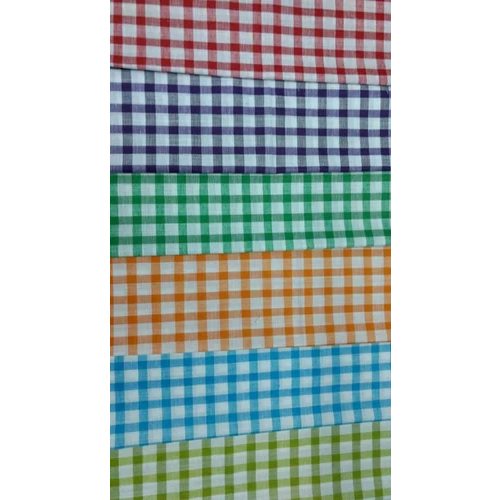 Check Cotton Shirting Fabric - Attributes: Washable