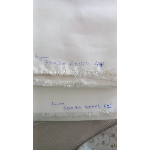 100Gsm Plain Rayon Fabric - Color: White