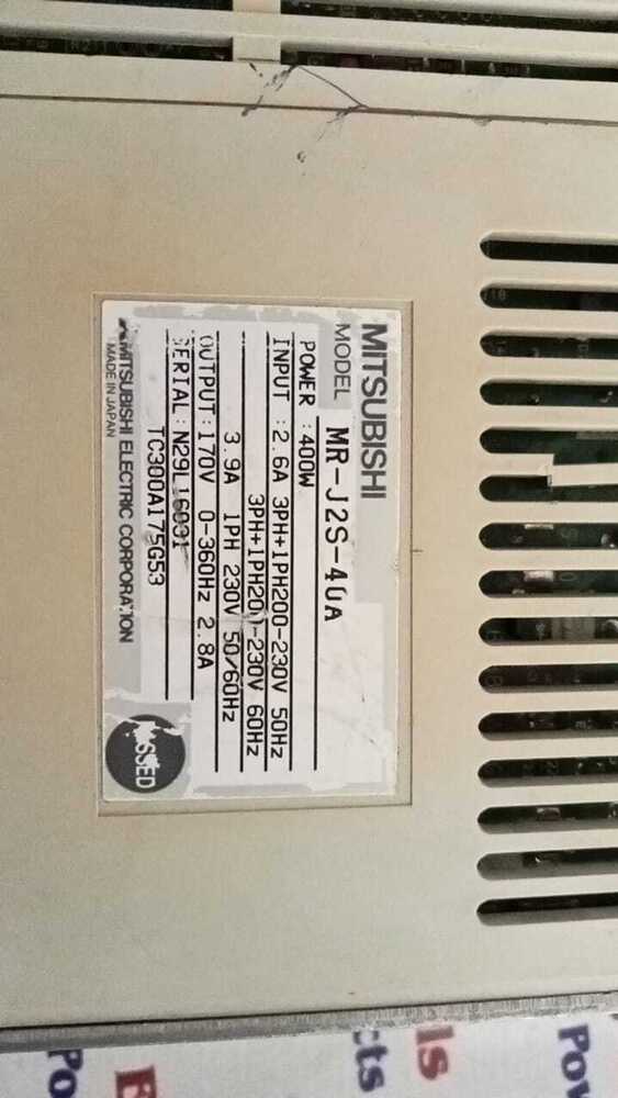 MITSUBISHI MR-J2S-40A SERVO DRIVE