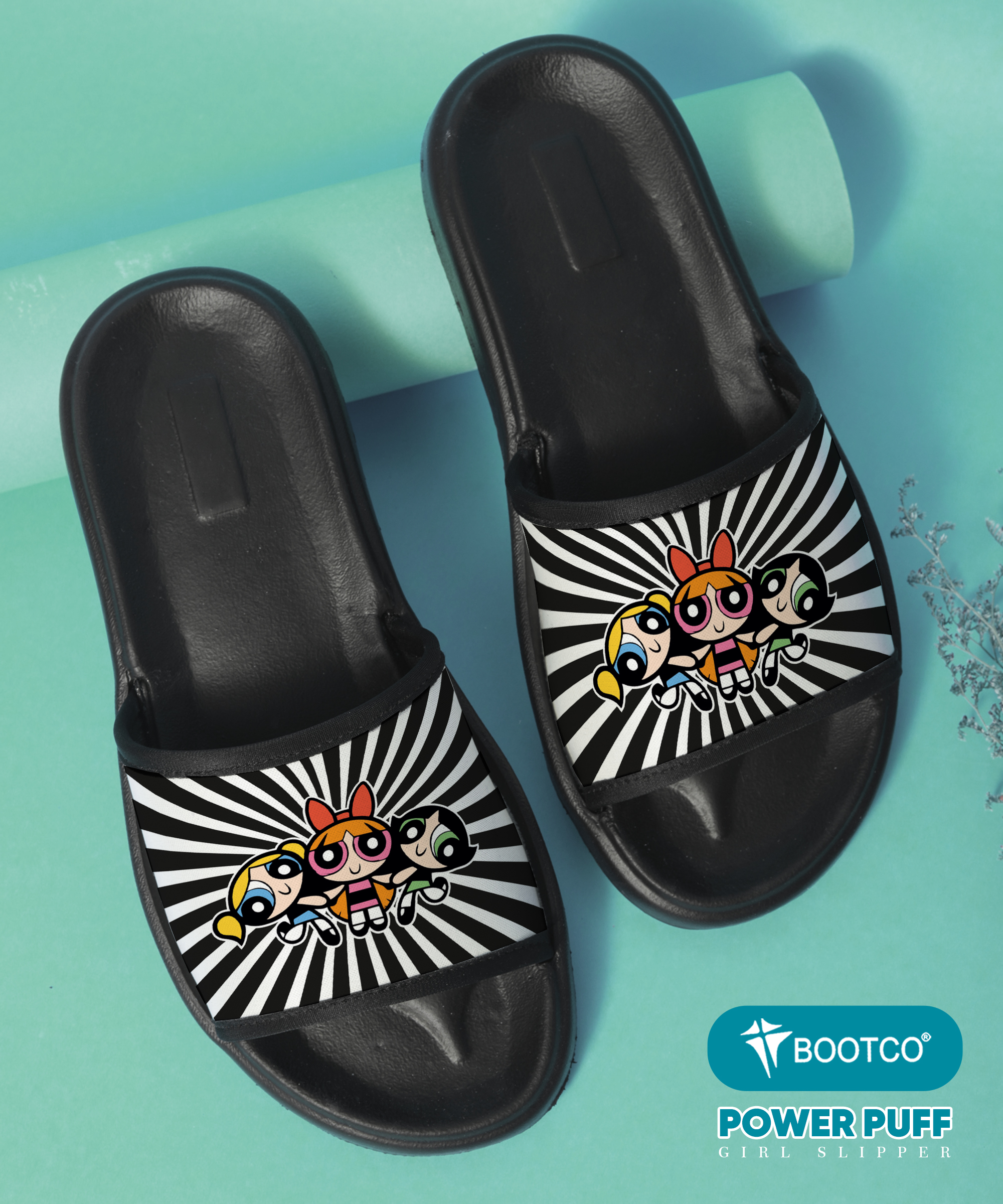 Power Puff Girls Printed Women Slippers Casual, Indoor & Outdoor Designer Footwear Anti-skid, Durable, Extra Soft Flat Footbed Trendy Stylish Girls Chappal