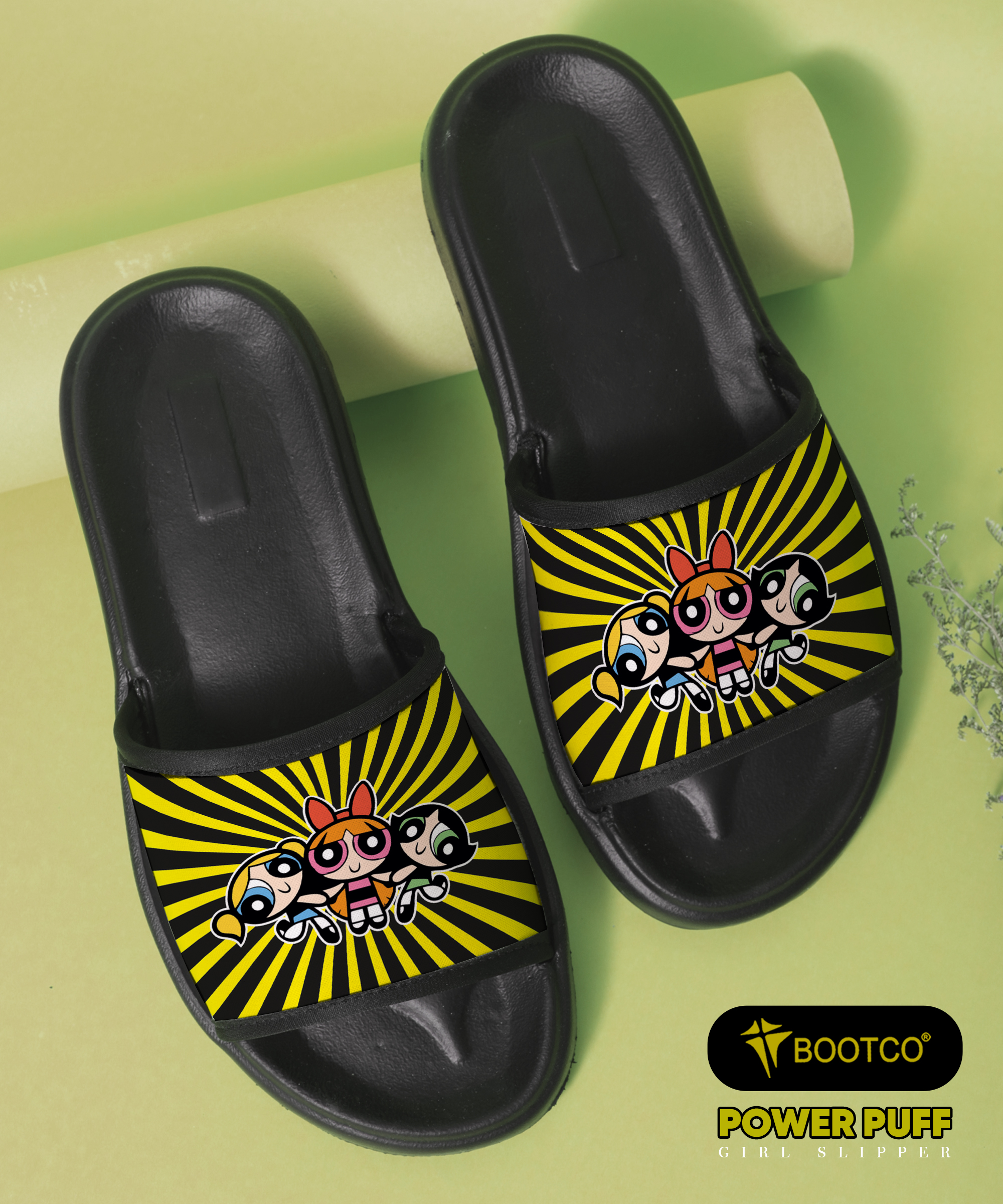 Power Puff Girls Printed Women Slippers Casual, Indoor & Outdoor Designer Footwear Anti-skid, Durable, Extra Soft Flat Footbed Trendy Stylish Girls Chappal