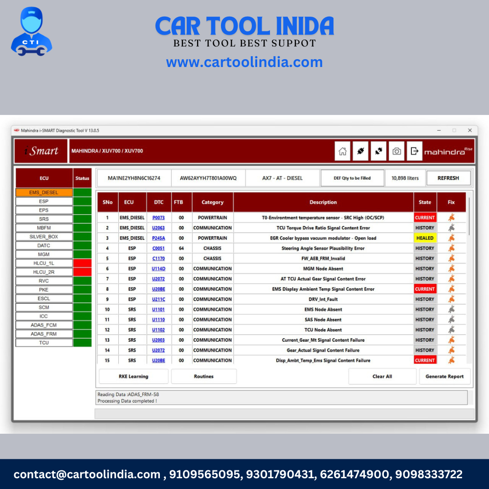 Mahindra Passenger Software set