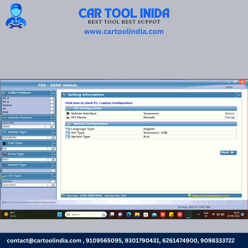 TATA Diagnostic and Flashing Software Set for Commercial & Passenger