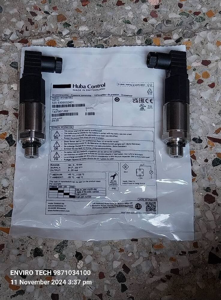 Pressure Transmitter HUBA CONTROL Part No 520.930S032401 Range 0-10 Bar