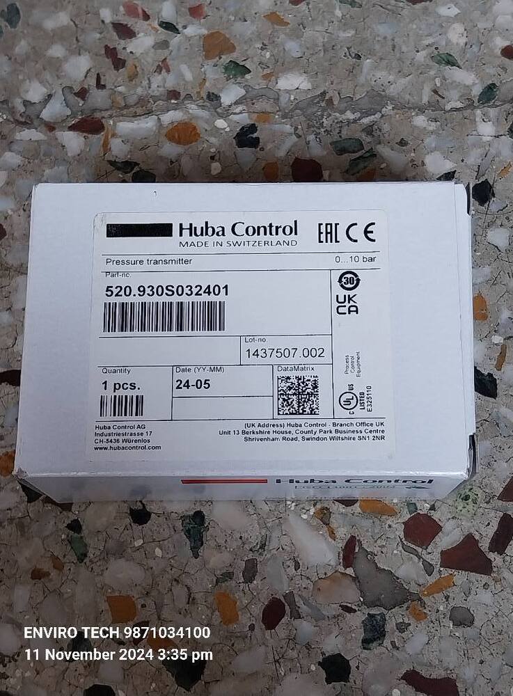 Pressure Transmitter Huba Control Part No 520.930s032401 Range 0-10 Bar