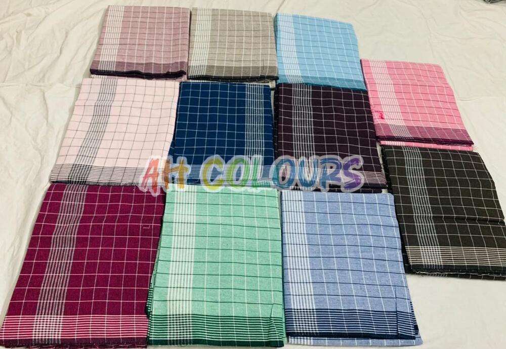 2 mts checked colour cotton dhoti
