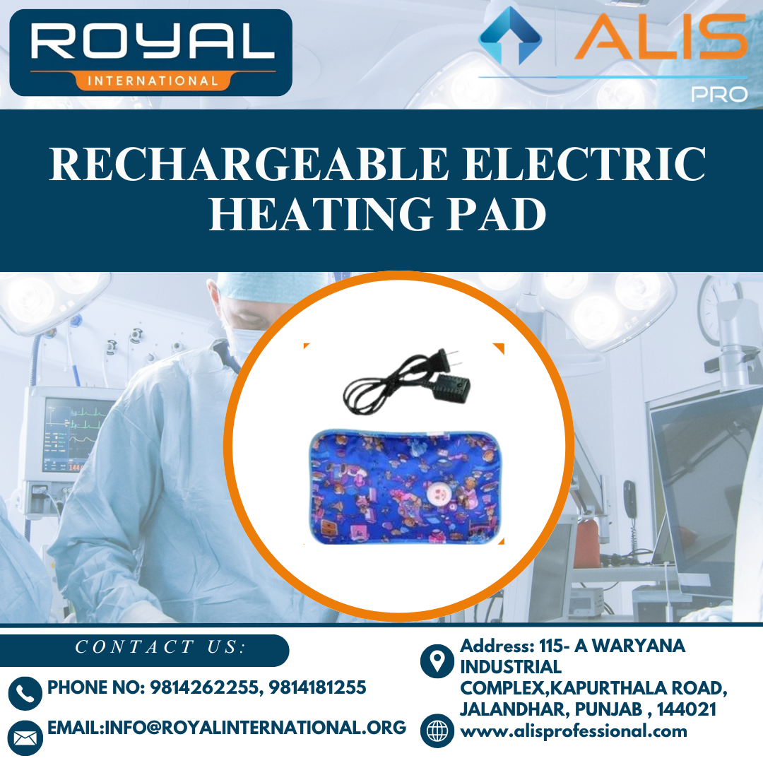 Rechargeable Electric Heating Pad - Fabric Material, Portable Design, Blue With Printed Pattern | Rechargeable Battery Power, Electric Heating Therapy