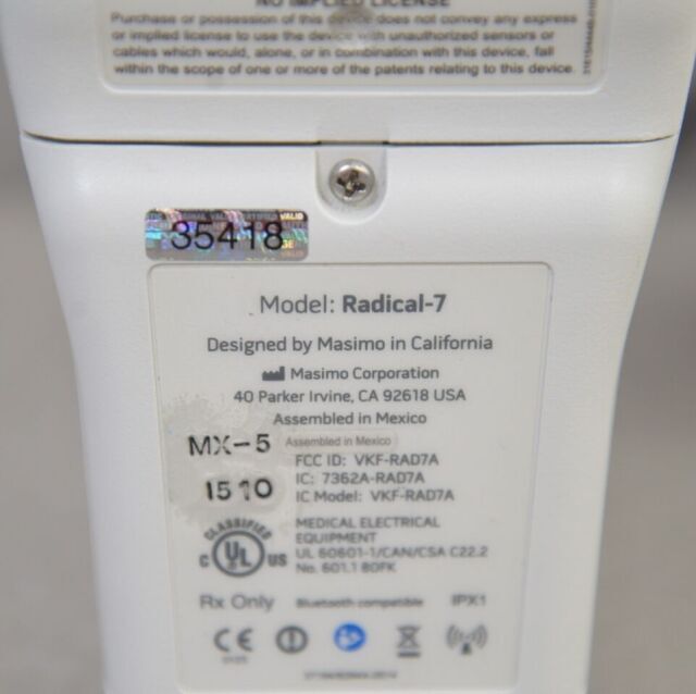 Masimo Pulse Oximeter Redical -7 Rainbow - Application: Hospital