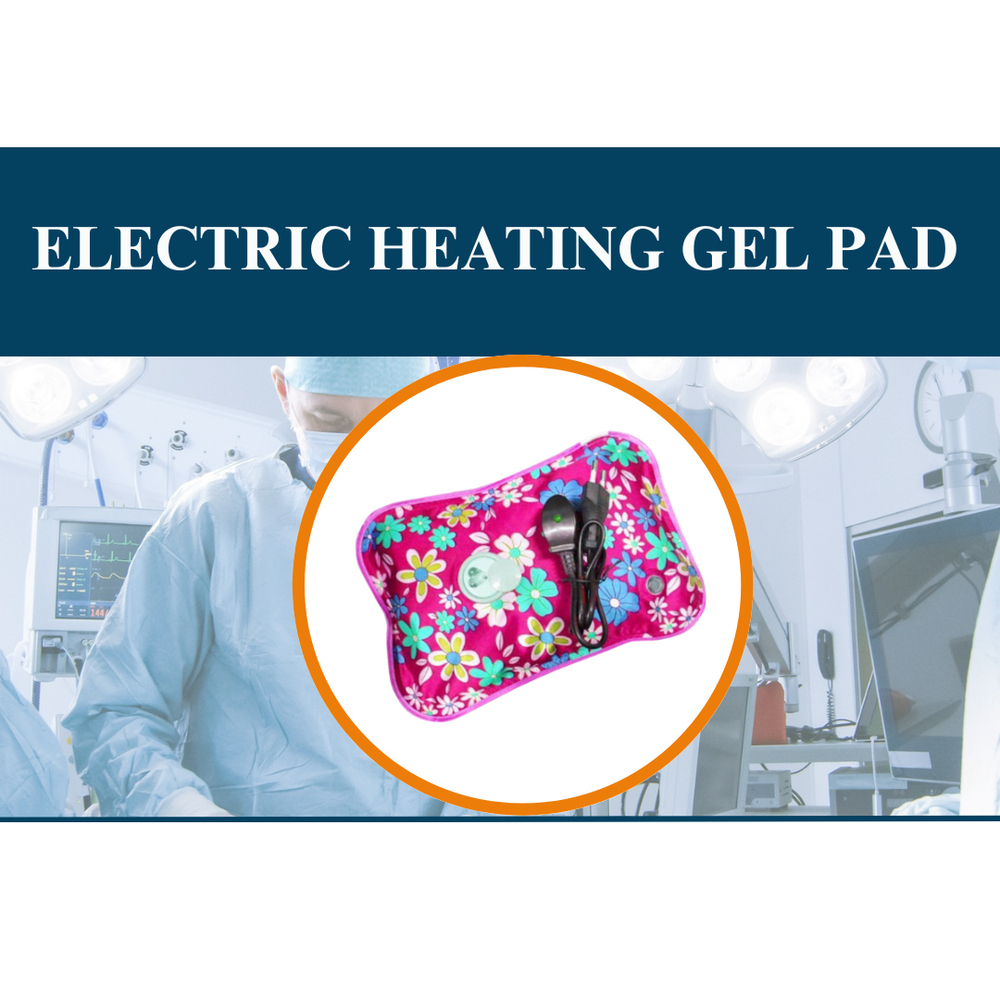 Electric Heating Gel Pad - Color: Multicolored (Predominantly Pink With Floral Design)