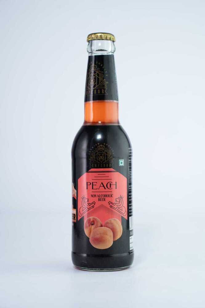 Peach Non Alcoholic Beer - Glass Bottle | Nil Alcohol Content, Sweet Taste, Ideal For All Enjoyment