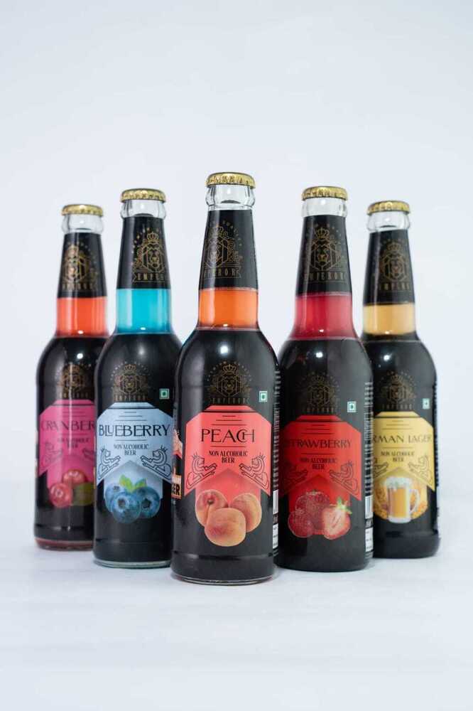 Peach Non Alcoholic Beer - Glass Bottle | Nil Alcohol Content, Sweet Taste, Ideal For All Enjoyment
