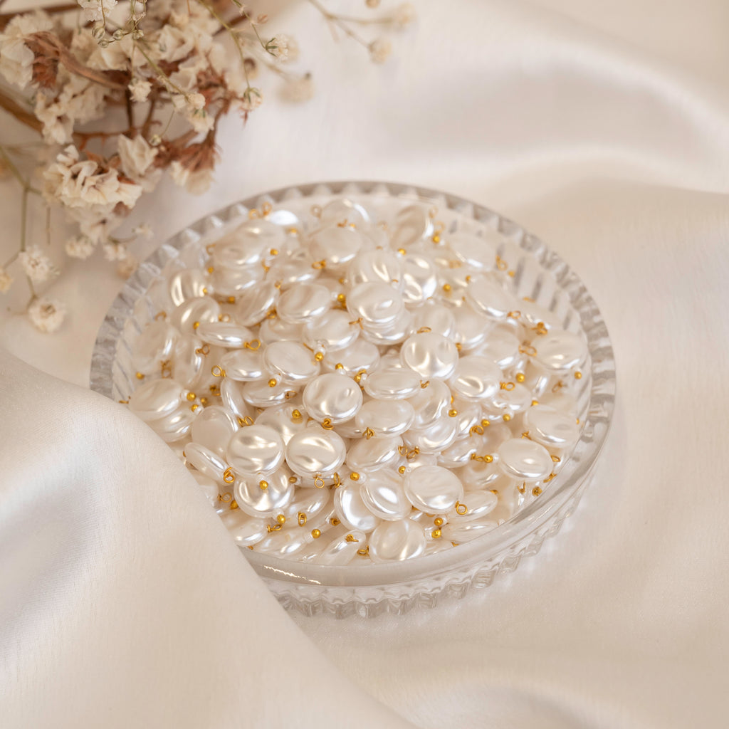 Uncut Pearl Lariya Beads - 10mm | Natural Luster, Handcrafted Finish, Versatile For Jewelry Making, 50 Pieces
