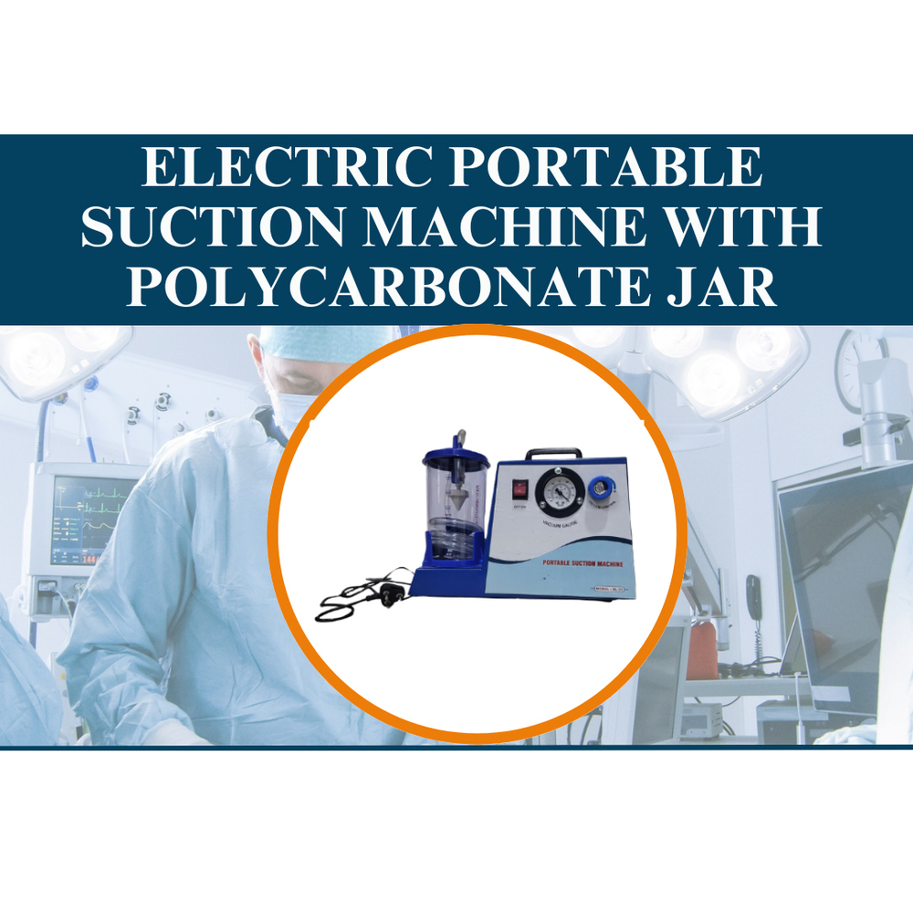 Electric Portable Suction Machine With Polycarbonate Jar - Suitable For: Clinics And Hospitals