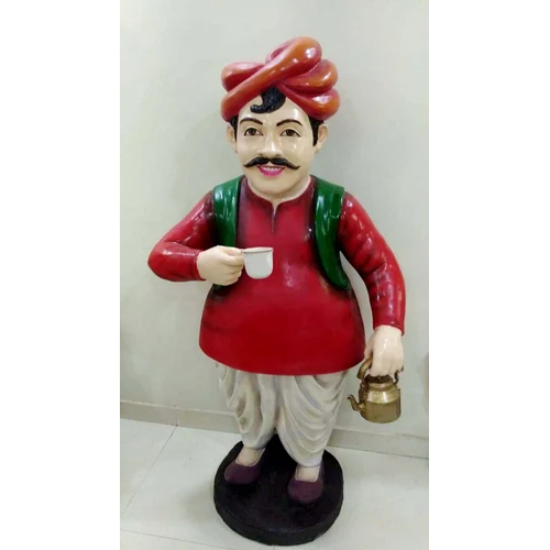 Tea Shop Frp Man Statue - Height: 5.5 Foot (Ft)