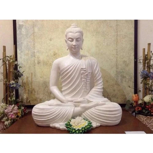 Buddha Fiber Statue - Color: White