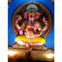 Ganesh Wall Murals - High-quality Fiber, 6x3 Feet | Handmade, Water-resistant, Multicolor Design