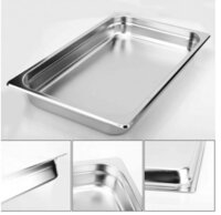 Stainless Steel 1/1 Gn Pan - 530mm X 325mm Size, 6-15 Liter Capacity | Durable, Corrosion-resistant Design For Cooking, Serving, And Storage