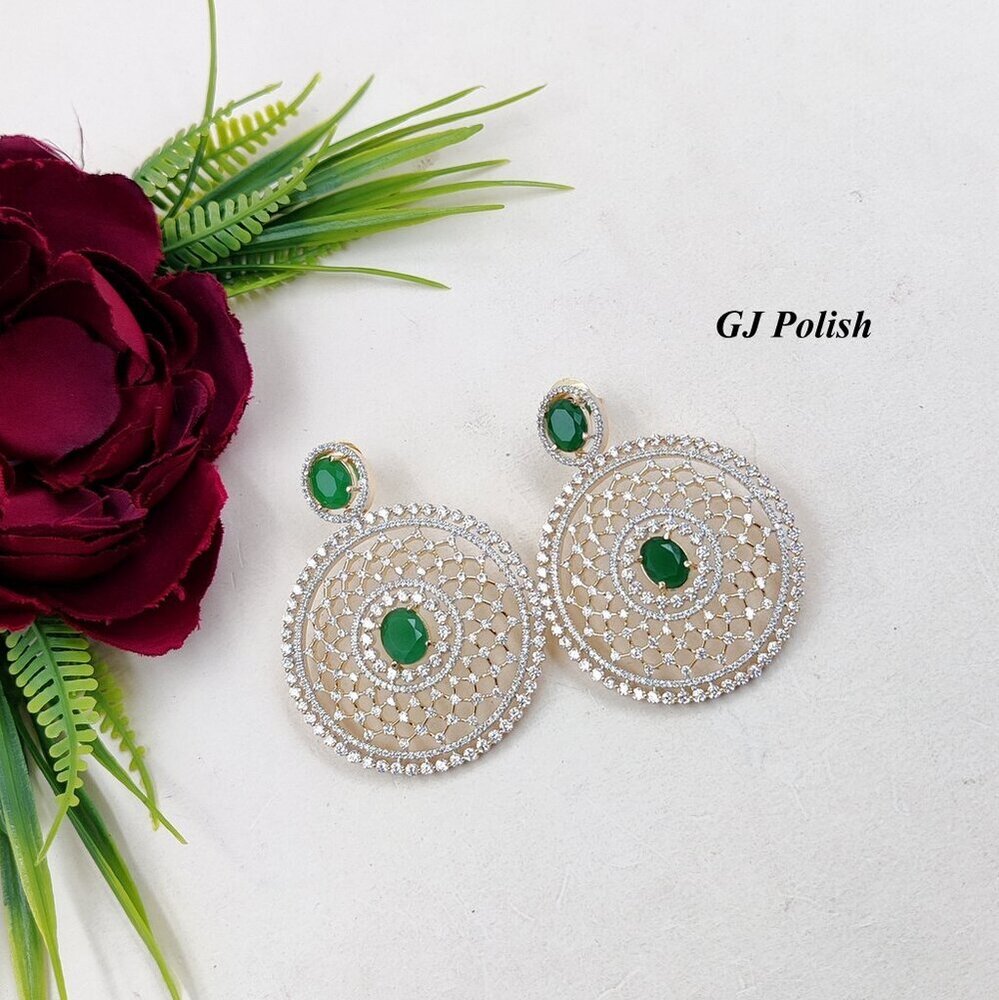 Ad And Glass Stone Earrings - Copper Alloy With Aaa Star Cut Zircon Elegant White Polish For Weddings Engagements And Everyday Wear