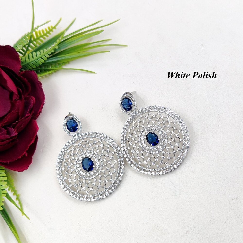 Ad And Glass Stone Earrings - Copper Alloy With Aaa Star Cut Zircon Elegant White Polish For Weddings Engagements And Everyday Wear