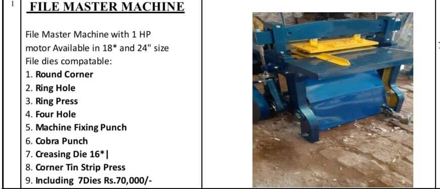 Semi-automatic File Master Machine (Motorized) - Material: Metal