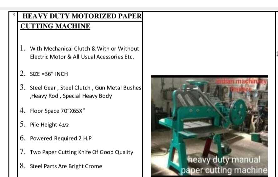 Heavy Duty Motorized Paper Cutting Machine