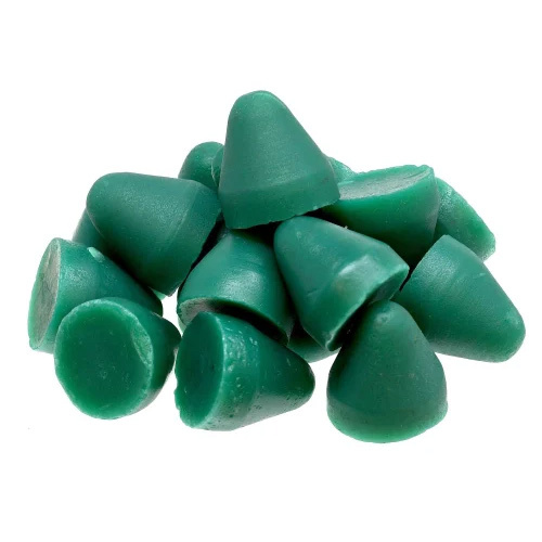 Green Plastic Polishing Media - Plastic Material, 15mm Thickness, Cone Shape , Aesthetic Green Color for Grinding and Polishing Tasks