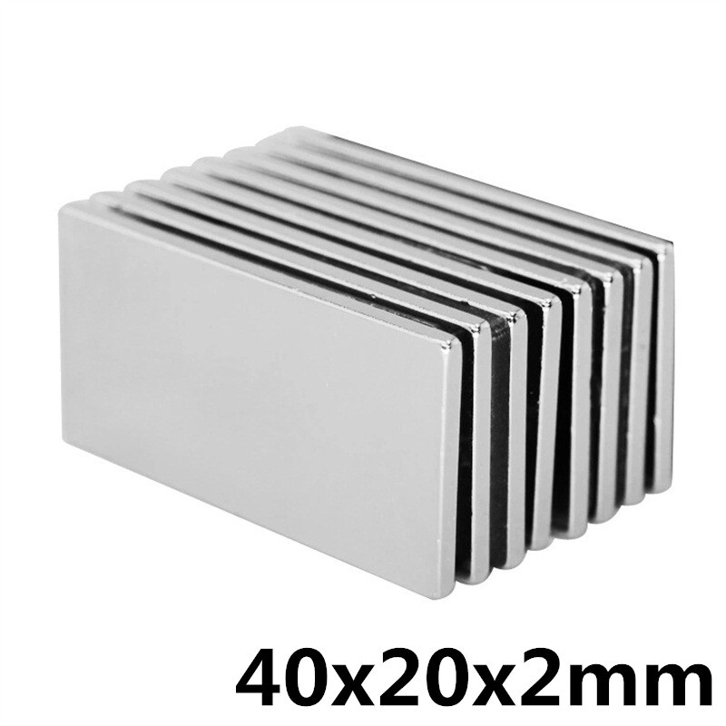 40 x 20 x 2mm Neodymium Block Magnets