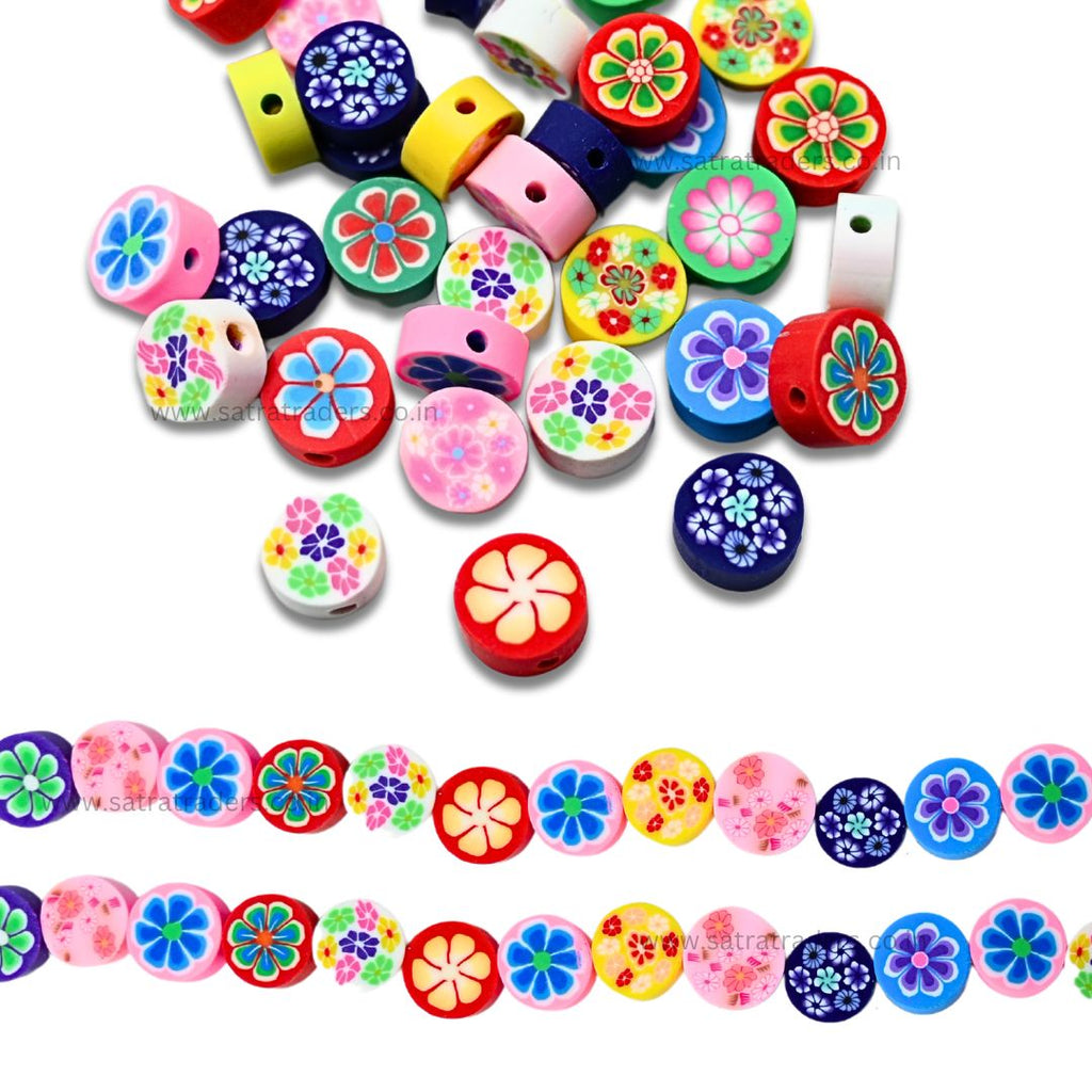 Polymer Clay Fimo Beads - 6mm Width, 2mm Thickness | Ideal for Jewelry Making and Craft Projects