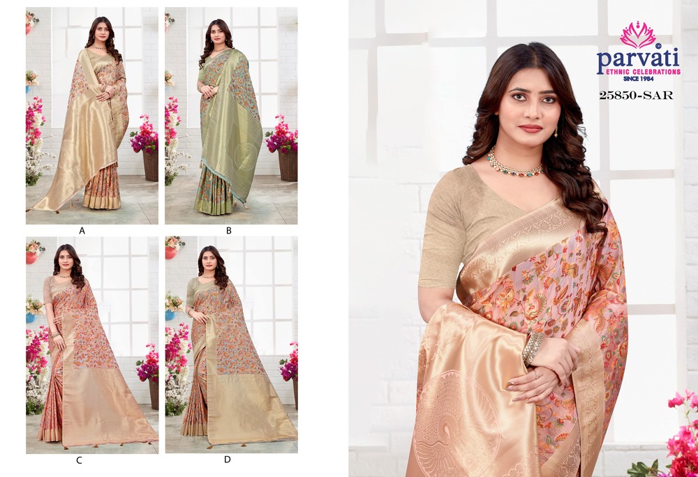 Parvati Multicolor Rapier Silk Saree -25850