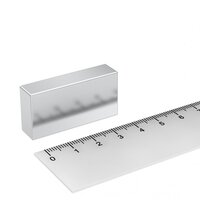 40 X 20 X 10mm Neodymium Block Magnets - Ndfeb Material | Silver Color, Permanent Magnet, Strong & Versatile For Diy Crafts And Industrial Use
