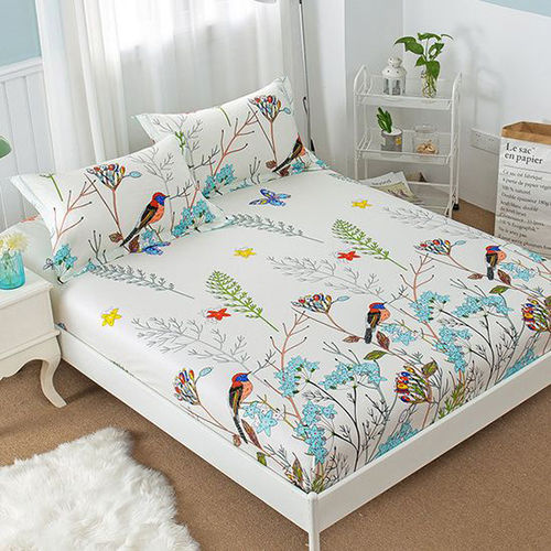 Printed Fitted Bed Sheet - Color: Multi Colour