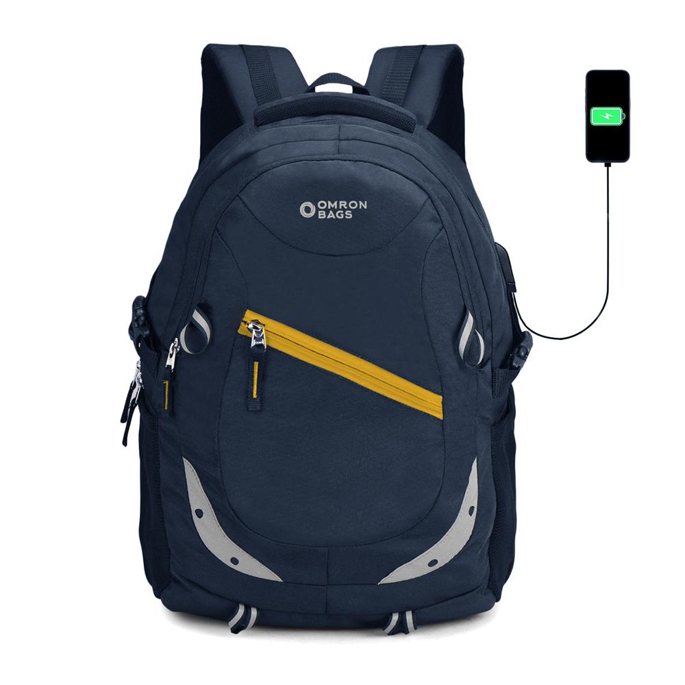 Smart Laptop Backpack, Water-Resistant with USB Charging Port, Office & College Backpack for Men and Women, Daily Use (Blue)