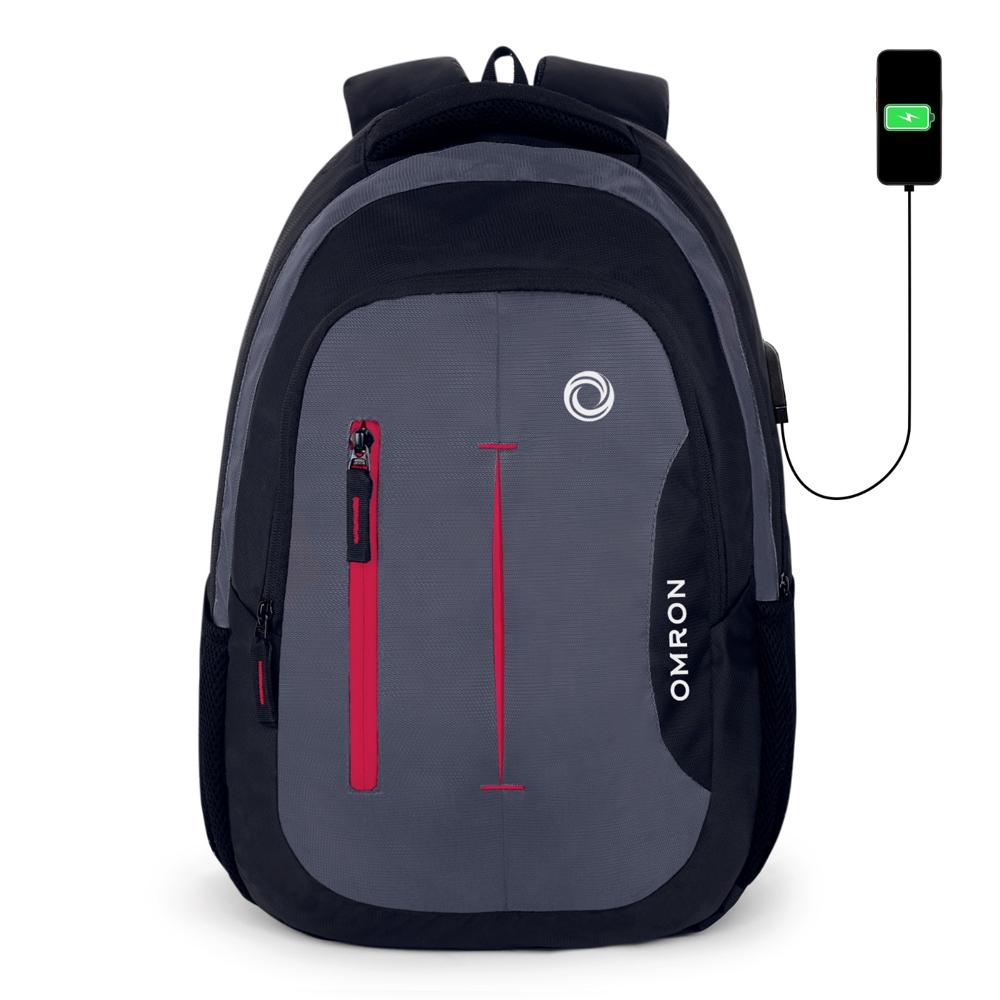 Laptop Backpack with USB Charging Port Water-Resistant Office College School & Travel Bag for Men & Women Black 30L