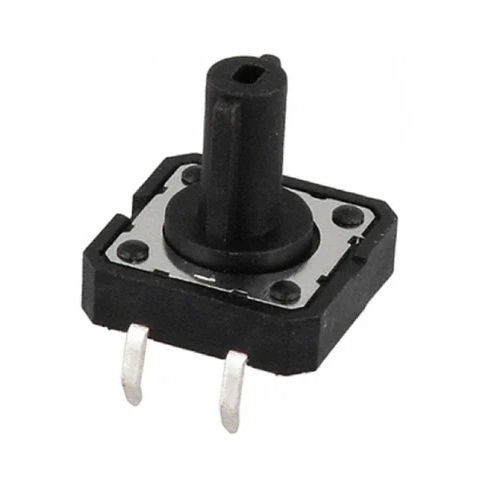 12X12X13Mm 4Pin Pole Knob Black Tactile Switch - Material: Plastic