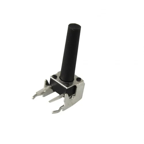 6X6X15Mm 2Pin Vertical Black Tactile Switch - Material: Plastic