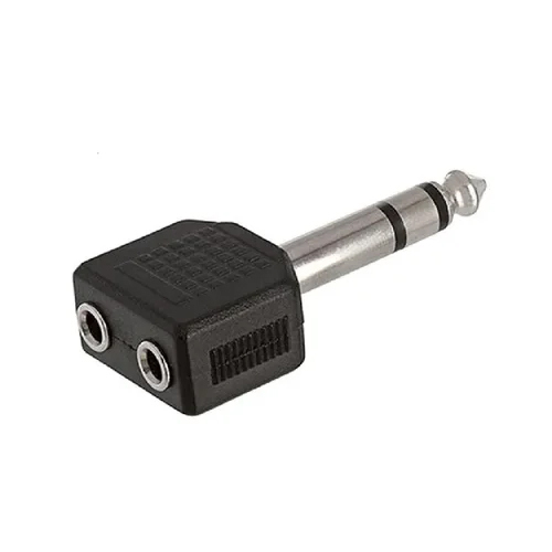 6.35mm Stereo Plug To 2 3.5mm Jack