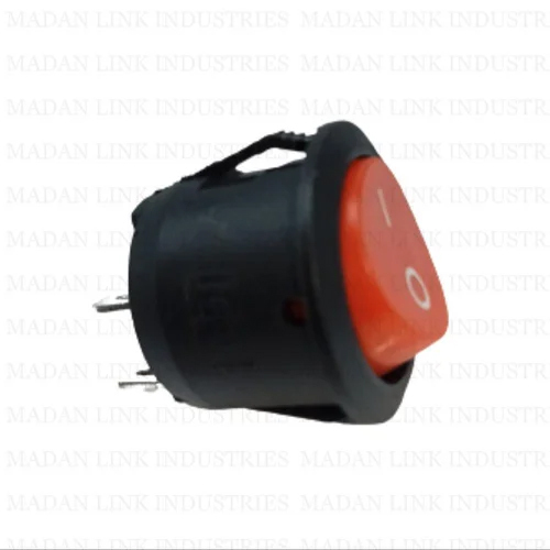 Rs13 Red 2 Pin On-Off Rocker - Color: Black