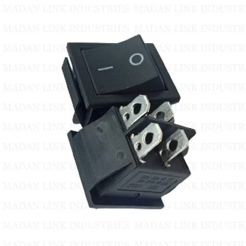 Rs608 Black 4 Pin On-Off Rocker - Material: Plastic