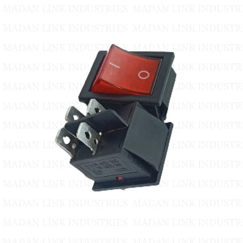 ROCKER SWITCH RED WITHOUT LIGHT 4 PIN ON-OF