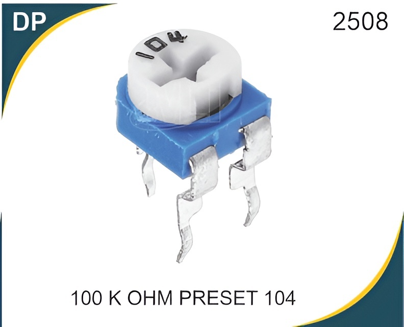 100k Ohm Preset - Plastic Material White & Blue Color Resistance Range 100K | Industrial Application 50-60 Hertz Frequency 6-12 Month Warranty