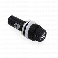 Glass Tube Fuse Holder - Plastic, 5x20 Millimeter (mm) | Black, 100 Pack, Suitable For Panel Mounting