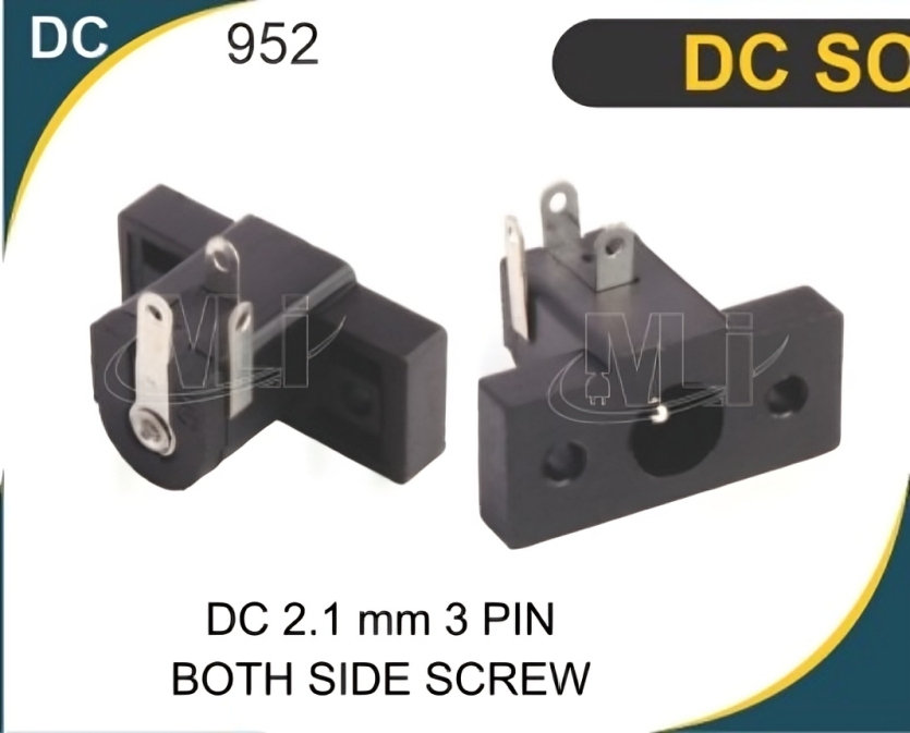 DC 2.1 MM 3 Pin Both Side Screw
