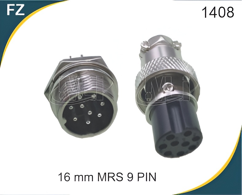 Gx16 9 Pin Male Female Connector Panel Mount Aviation Connector Plug - Metal, USB Cable Type, Sleek Black Color | Ideal for Electronics & Aerospace Applications