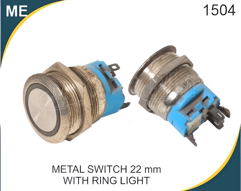 22mm WITH RING LIGHT METAL PUSH BUTTON SWITCH